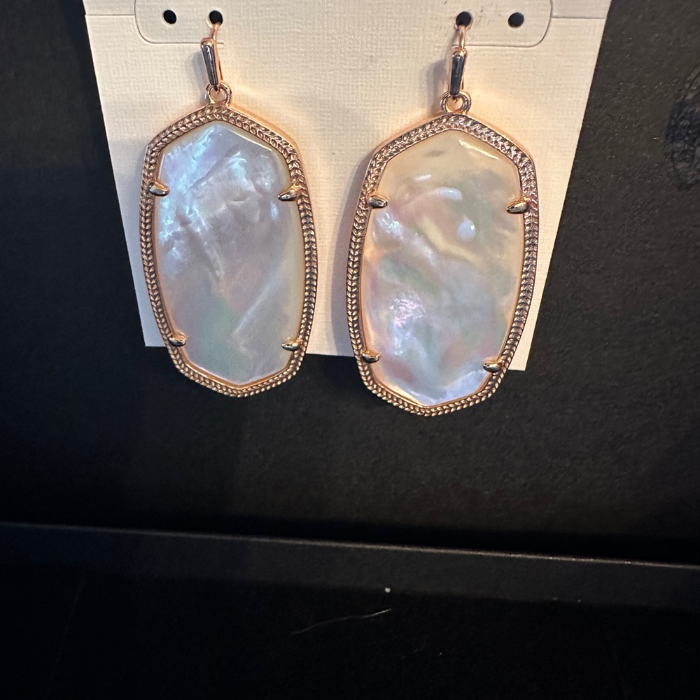 Kendra Scott Iridescent Earrings with Gold Trim - Picture 3 of 4